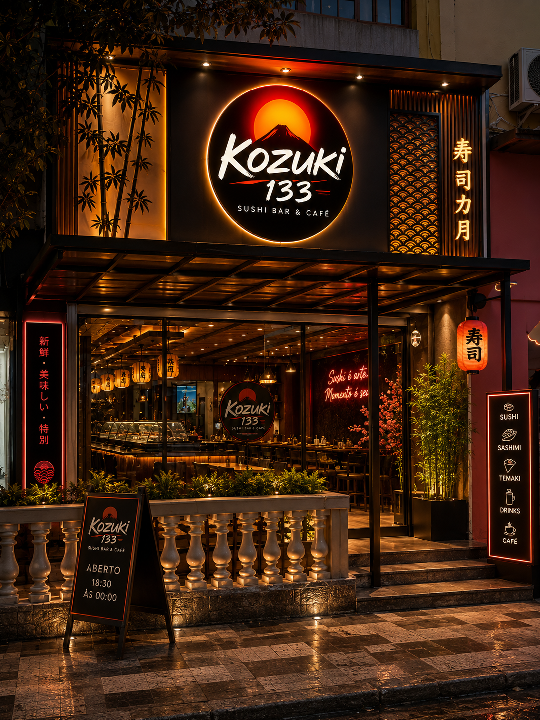 Kozuki Sushi, sashimi, temaki e bar - restaurante e comida Japonesa no Guarujá.